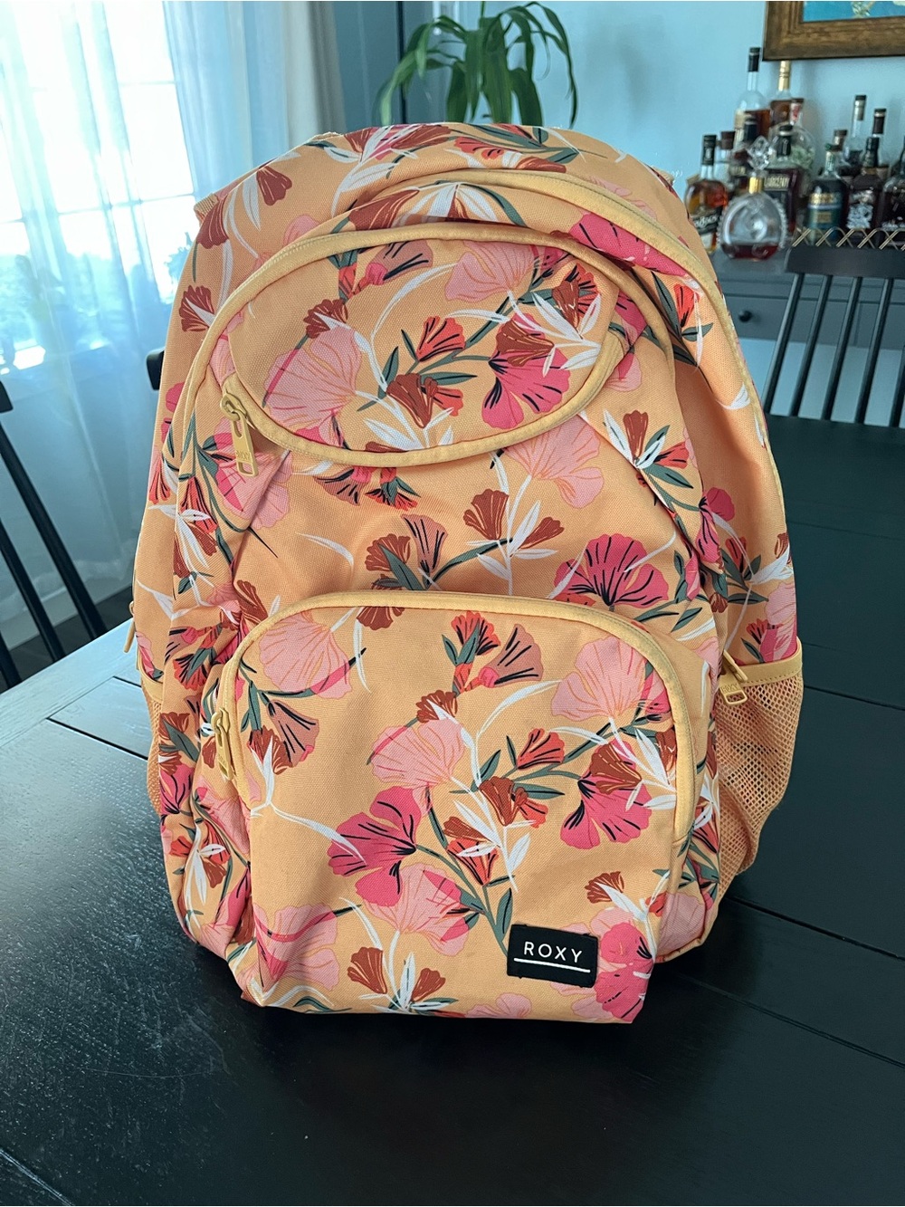 Roxy Floral Backpack in Peach and Pink